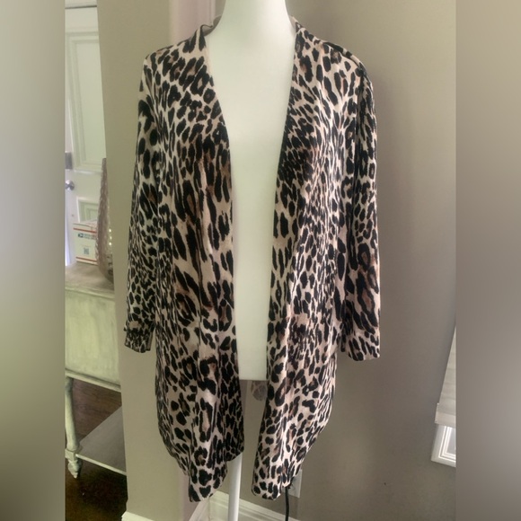 Chicos size 3 Leopard Print Women's Sweater cardigan - Picture 1 of 4